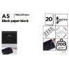 Block de Dibujo Papel Negro 200 G/M² A5 20 Hojas