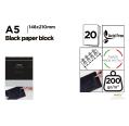 Block de Dibujo Papel Negro 200 G/M² A5 20 Hojas