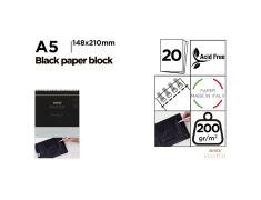 Block de Dibujo Papel Negro 200 G/M² A5 20 Hojas