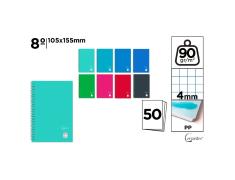 Block PP Octavo 50 Hojas Cuadrícula 4 mm