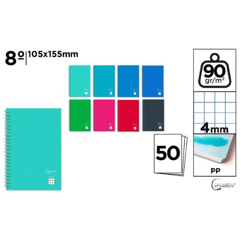 Block PP Octavo 50 Hojas Cuadrícula 4 mm