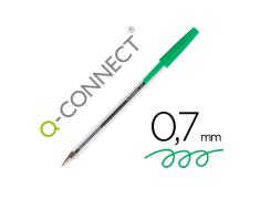 BOLÍGRAFO TRANSPARENTE Q-CONNECT VERDE MEDIO