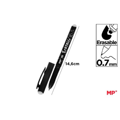 Bolígrafo Borrable con Capuchón Punta 0,7mm Negro