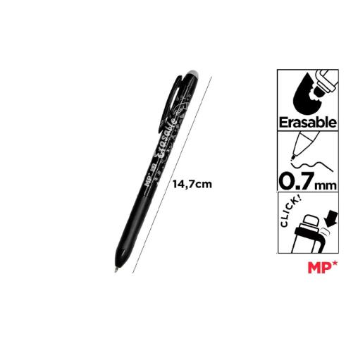 Bolígrafo Borrable con Click Punta 0,7mm Negro