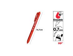 Bolígrafo Borrable con Click Punta 0,7mm Rojo