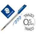 Boligrafo Staedtler Stick Azul con Capuchón