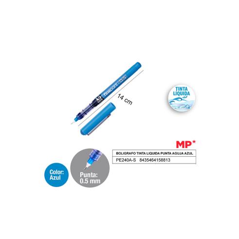 BOLIGRAFO TINTA LIQUIDA PUNTA AGUJA AZUL MP