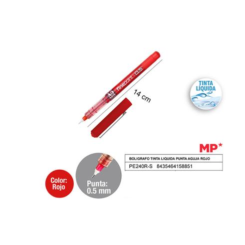 BOLIGRAFO TINTA LIQUIDA PUNTA AGUJA ROJO MP