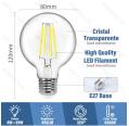 Bombilla de Filamento LED E27 G80 4W Luz Cálida 6500K