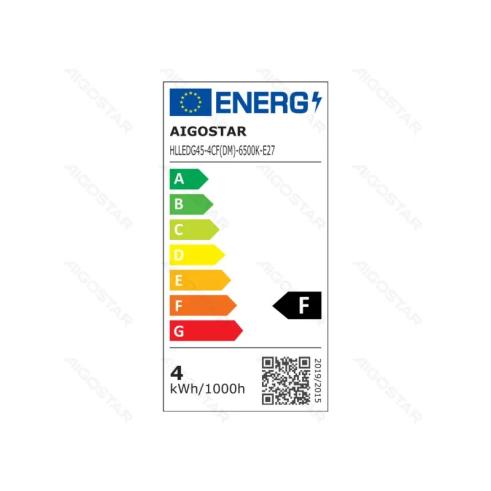 Bombilla de Filamento LED Regulable E27 G45 4W Luz Fría 6500K
