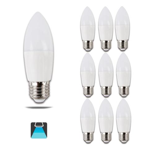BOMBILLA LED A5 C37 / 5W E27 LUZ BLANCA 6400K (PACK 10 UNIDADES)