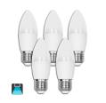BOMBILLA LED A5 C37 / 6W E27 LUZ BLANCA 6400K (PACK 5 UNIDADES)