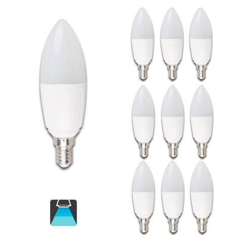 BOMBILLA LED A5 C37 / 7W E27 LUZ BLANCA 6400K (PACK 10 UNIDADES)