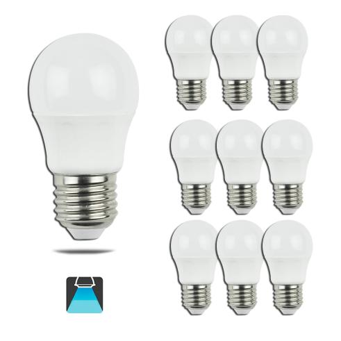 BOMBILLA LED A5 G45  BIG ANGLE / 6W E27 LUZ BLANCA 6400K (PACK 10 UNIDADES)
