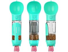 Botella de Agua Multifuncional para Mascotas Turquesa 300ml