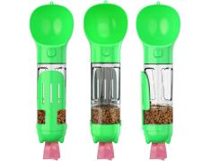 Botella de Agua Multifuncional para Mascotas Verde 300ml