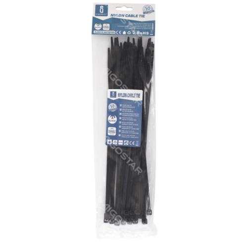 Bridas de Nylon Negras 30 unidades (W4.8*L250mm)