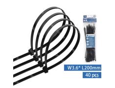 Bridas de Nylon Negras 40 unidades (W3.6*L200mm)
