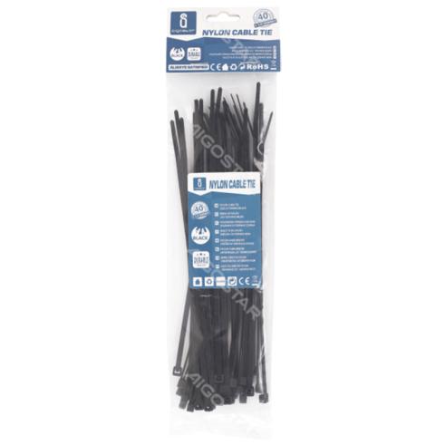 Bridas de Nylon Negras 40 unidades (W3.6*L200mm)