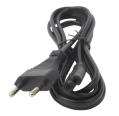 Cable de Alimentación con Clavija Plana de 1,8 m Negro