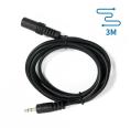 Cable de Audio Negro de 3,5mm Macho a 3,5mm Hembra 3m