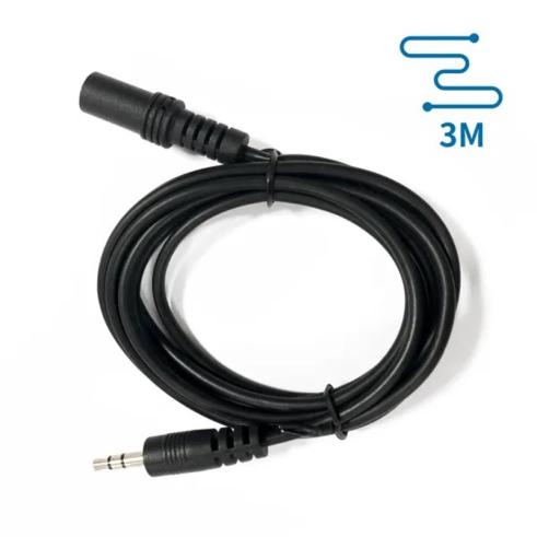 Cable de Audio Negro de 3,5mm Macho a 3,5mm Hembra 3m