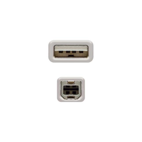 Cable Impresora USB A 2.0 Macho a USB B Macho 1,80 m Nanocable