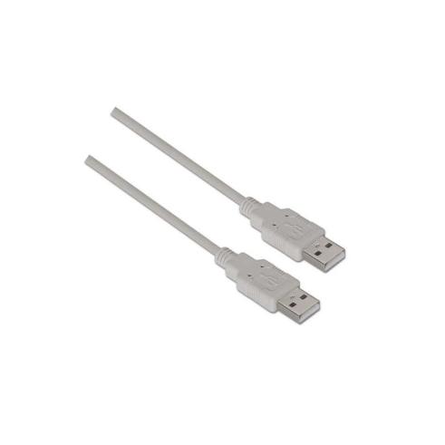 Cable USB 2.0 Tipo A Macho a A Macho 1.0m Color Beige Aisens