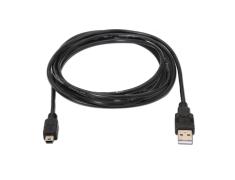 Cable USB 2.0 - Tipo A Macho a Mini B Macho 1.8m Negro Aisens