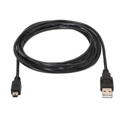 Cable USB 2.0 - Tipo A Macho a Mini B Macho 1.8m Negro Aisens