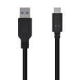 Cable USB 3.1 Gen2 10Gbps 3A - Tipo USB-C/M-A Macho - 1.5m Negro Aisens