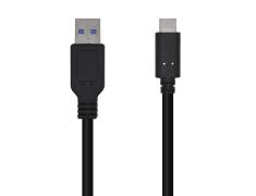 Cable USB 3.1 Gen2 10Gbps 3A - Tipo USB-C/M-A Macho - 1.5m Negro Aisens