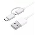Cable USB-A a MicroUSB con Adaptador a USB-C 1m Blanco Xiaomi