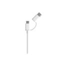 Cable USB-A a MicroUSB con Adaptador a USB-C 1m Blanco Xiaomi