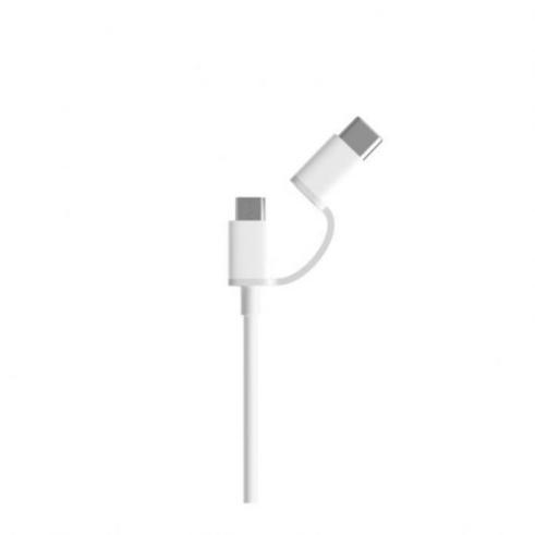 Cable USB-A a MicroUSB con Adaptador a USB-C 1m Blanco Xiaomi