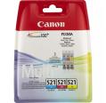 Canon CLI 521 Pack de 3 Originales - Cian, Magenta, Amarillo