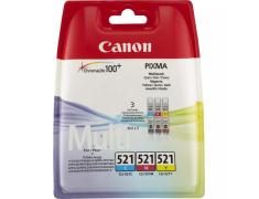 Canon CLI 521 Pack de 3 Originales - Cian, Magenta, Amarillo