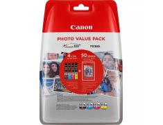 Canon CLI-551XL Pack de 4 Originales + 50 Hojas de Papel Fotográfico