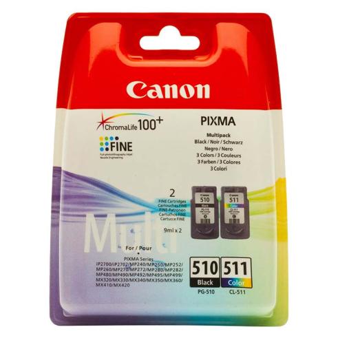 Canon PG510 Negro + CL511 Color Pack de 2 Originales