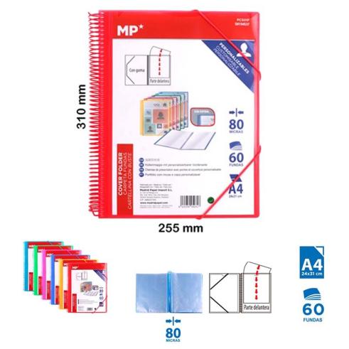 Carpeta con Fundas de Plastico A4 con Portada Cambiable
