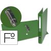 Carpeta de 2 Anillas 25mm Folio Forrado Papercoat con Ollao y Tarjetero Compresor de Plástico Verde