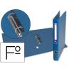 Carpeta de 2 Anillas 25mm Folio Forrado Papercoat con Ollao y Tarjetero Compresor de Plástico Azul