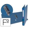 Carpeta de 2 Anillas 25mm Folio Forrado Papercoat con Ollao y Tarjetero Compresor de Plástico Azul