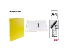 Carpeta de Cartón Fº 2 Anillas Amarillo