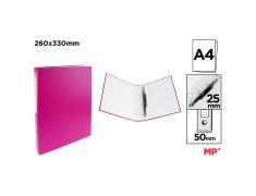 Carpeta de Cartón Fº 2 Anillas Rosa