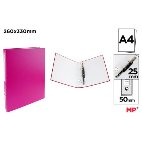 Carpeta de Cartón Fº 2 Anillas Rosa