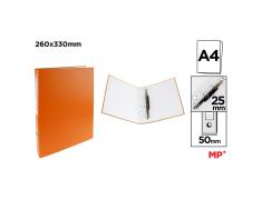 Carpeta de Cartón Fº 4 Anillas Naranja