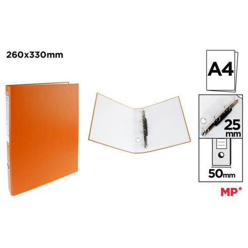 Carpeta de Cartón Fº 4 Anillas Naranja