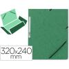 CARPETA Q-CONNECT GOMASCARTON SIMIL-PRESPAN SOLAPAS 320X243 MM VERDE