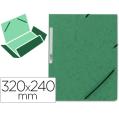 CARPETA Q-CONNECT GOMASCARTON SIMIL-PRESPAN SOLAPAS 320X243 MM VERDE